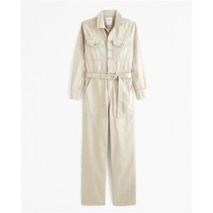 abercrombie & fitch long-sleeve denim jumpsuit